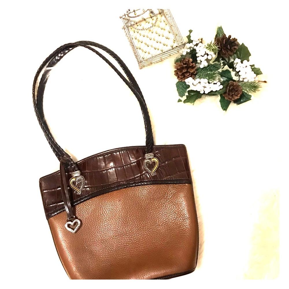 🔥Brighton leather bag w/2tone color& hardware